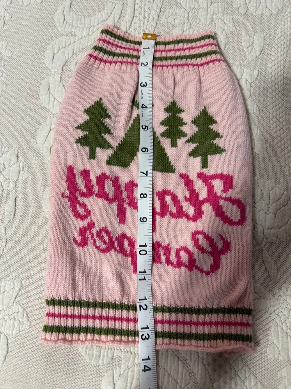 Happy Camper dog sweater New - I bought this for my grand-dog - too small